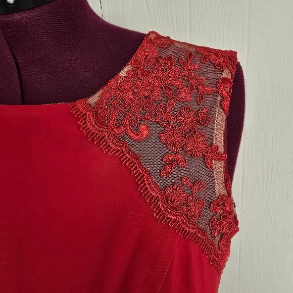 NEW NWT Women's Stenay Red Lace Sleeveless Cocktail Party Dress | Size 4 - Picture 6 of 12
